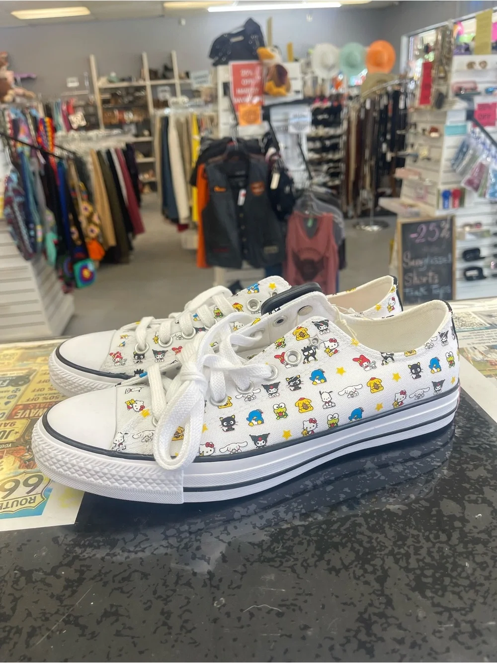 Converse White Low-Top Sneakers with Multicolor Character Print - Picture 3 of 6
